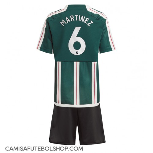 Camisa de time de futebol Manchester United Lisandro Martinez #6 Replicas 2º Equipamento Infantil 2023-24 Manga Curta (+ Calças curtas)